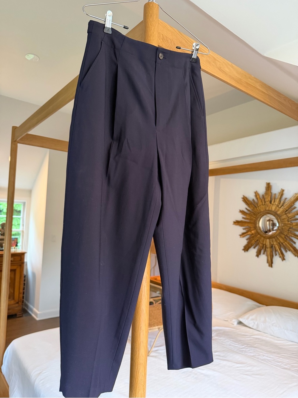 Polo by Ralph Lauren Navy Pleated High-Rise Dress Pants
